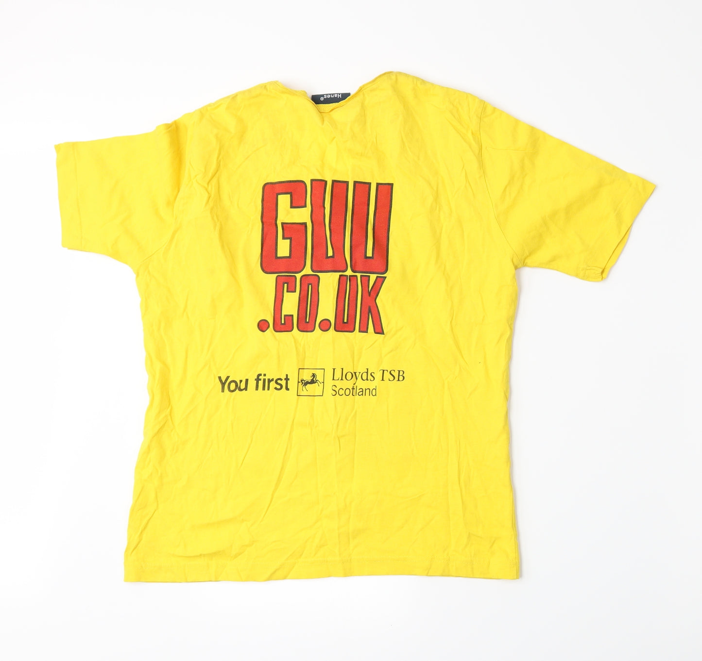 Hanes Womens Yellow   Basic T-Shirt Size L