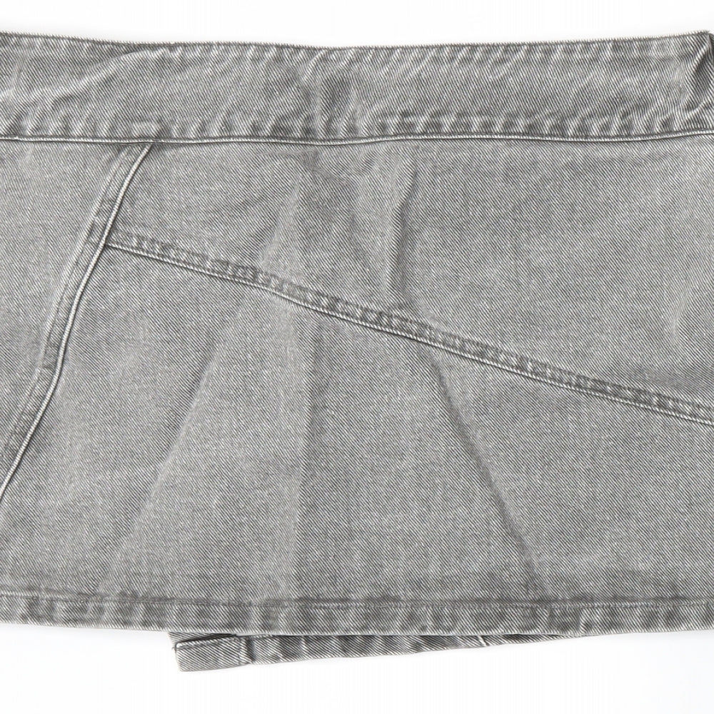 Topshop Womens Grey  Denim A-Line Skirt Size 10
