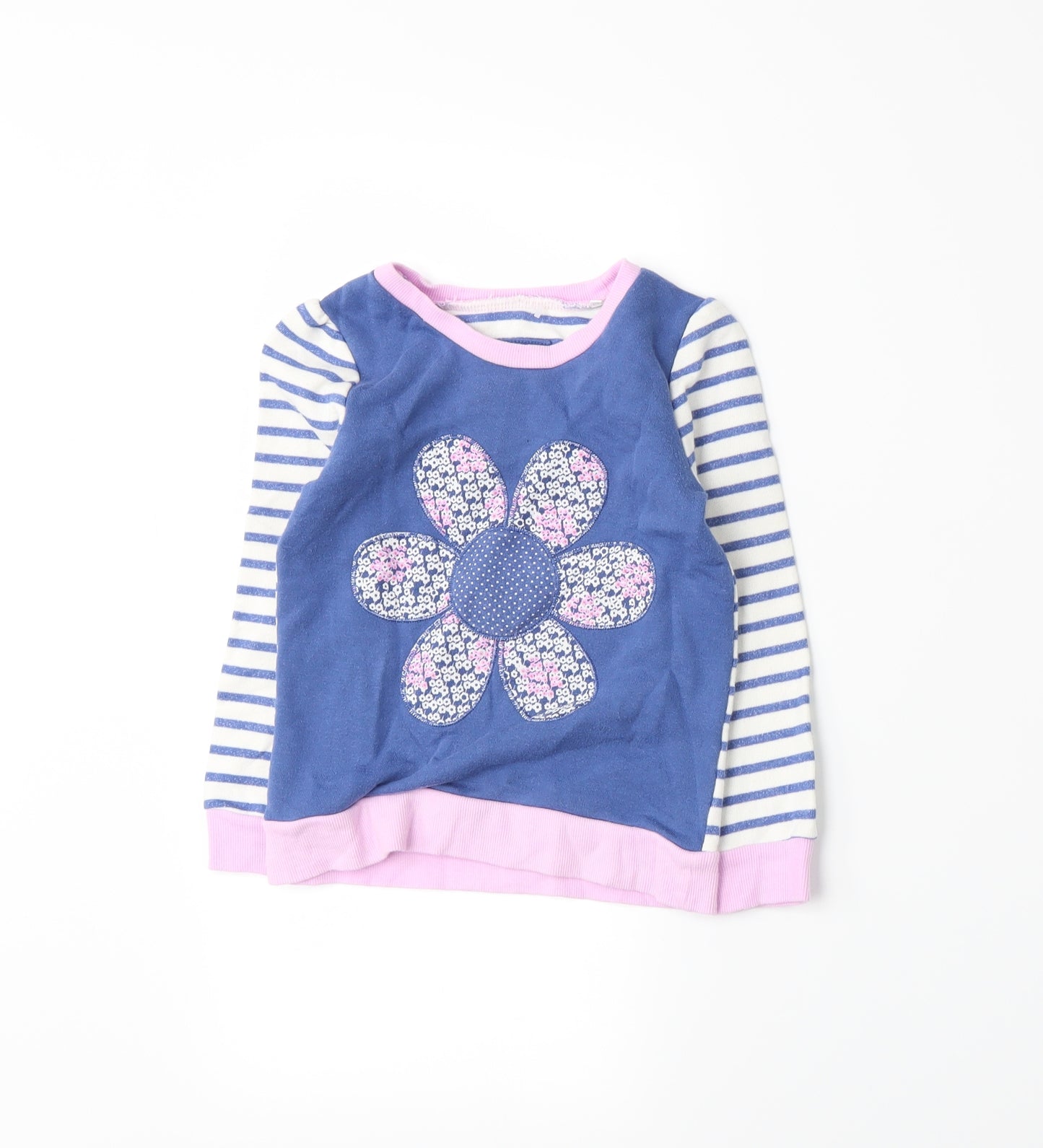 TU Girls Blue Striped  Pullover Jumper Size 18-24 Months