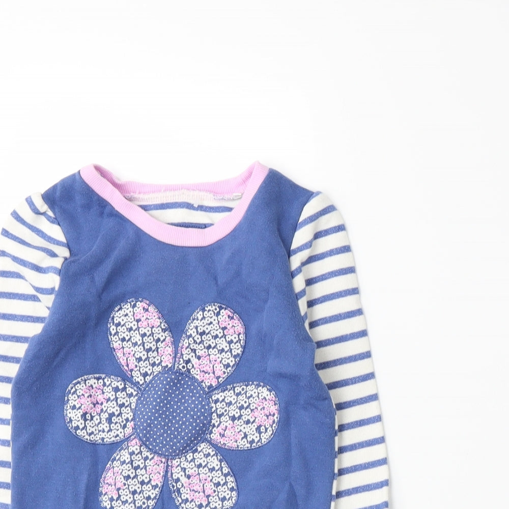 TU Girls Blue Striped  Pullover Jumper Size 18-24 Months