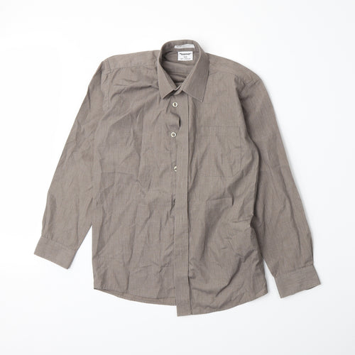 Banner Boys Brown   Basic Button-Up Size L