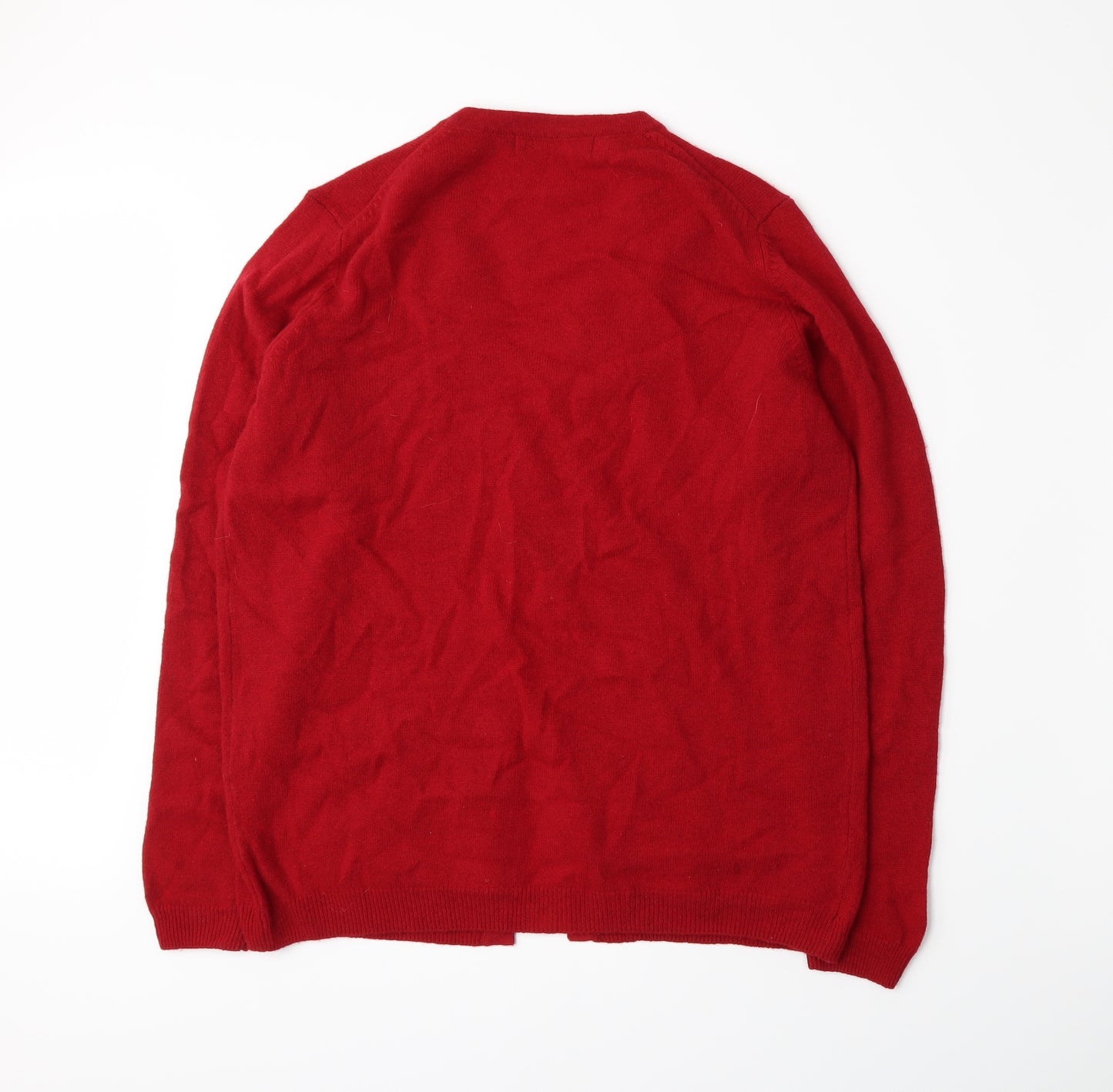 Isle Womens Red  Knit Cardigan Jumper Size 14