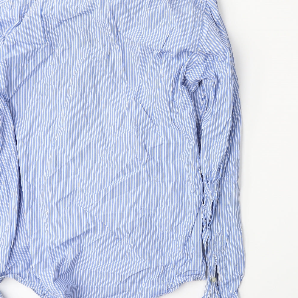 Hartford Mens Blue Striped   Button-Up Size XL