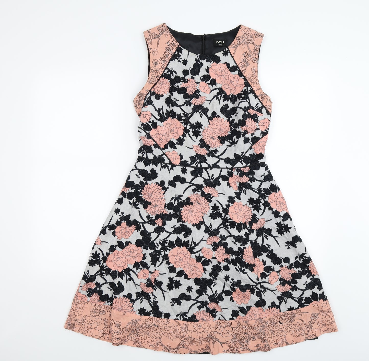 Oasis Womens Pink Floral  Fit & Flare  Size 10