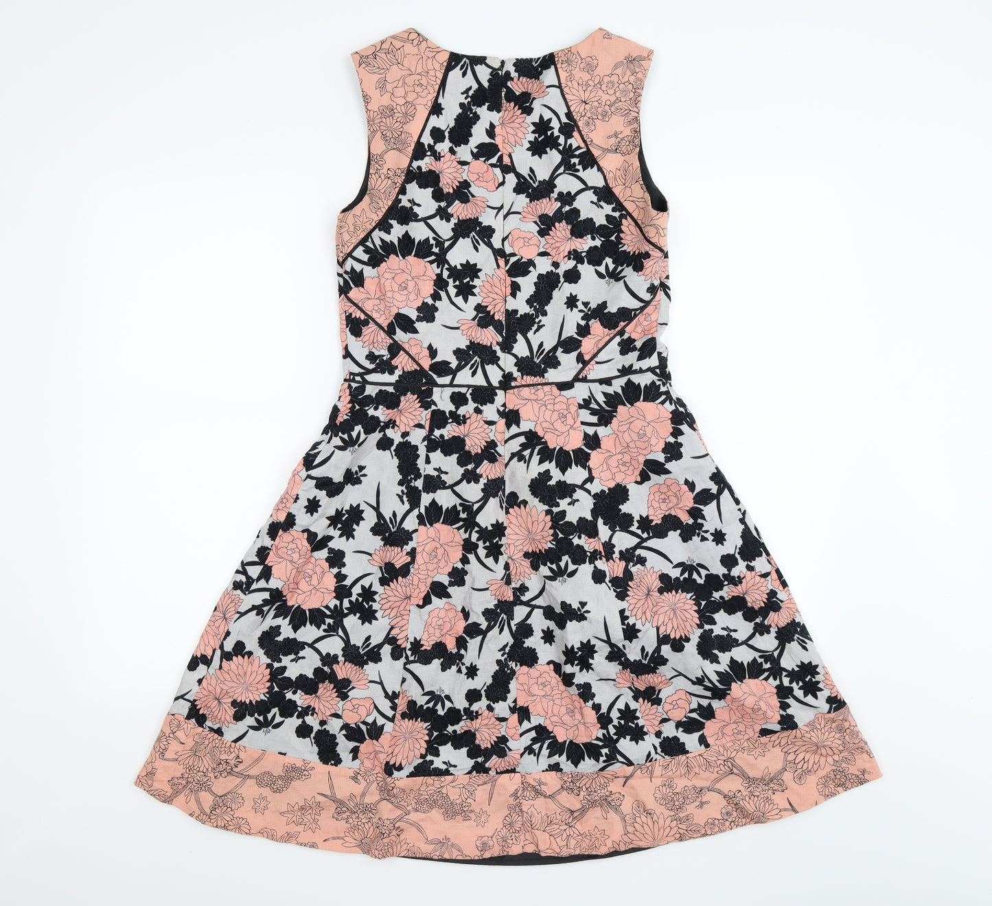 Oasis Womens Pink Floral  Fit & Flare  Size 10