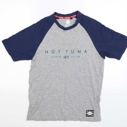 Hot Tuna Mens Grey Colourblock   T-Shirt Size S