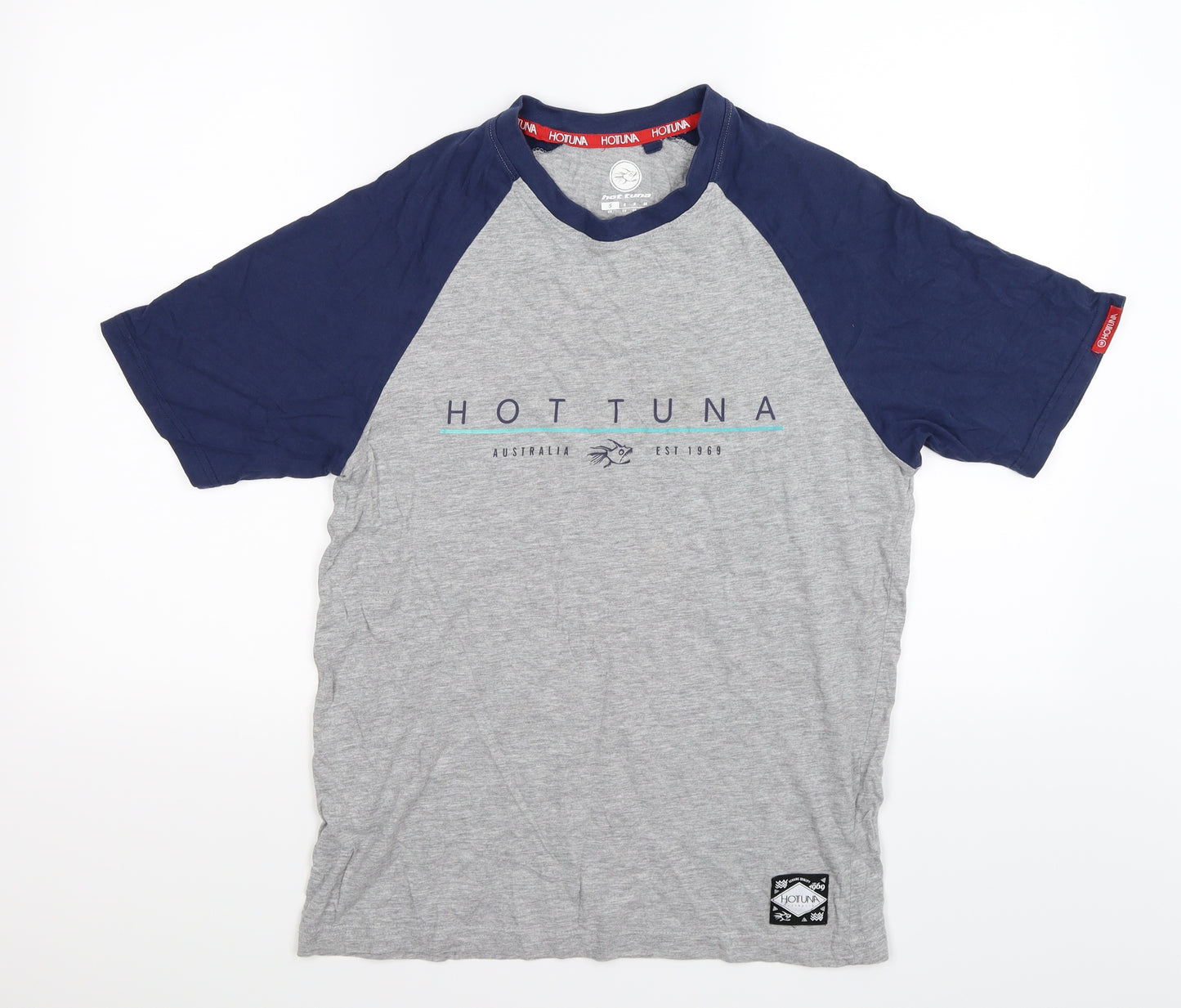 Hot Tuna Mens Grey Colourblock   T-Shirt Size S