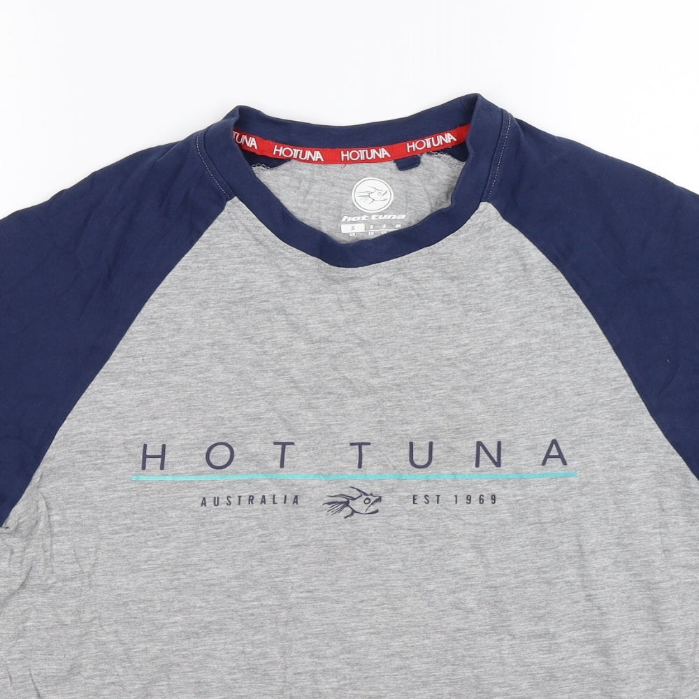 Hot Tuna Mens Grey Colourblock   T-Shirt Size S