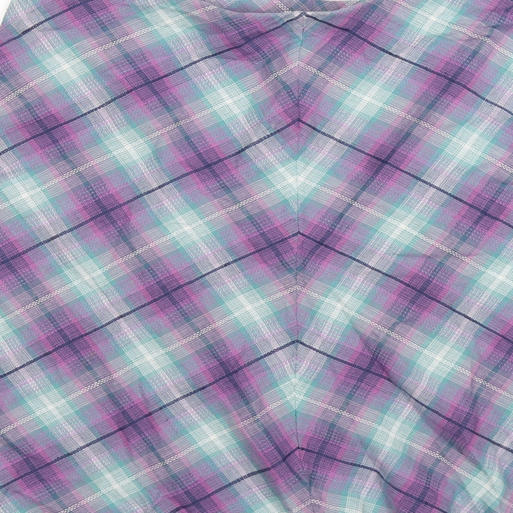 Marks and Spencer Womens Purple Check  Flare Skirt Size 18