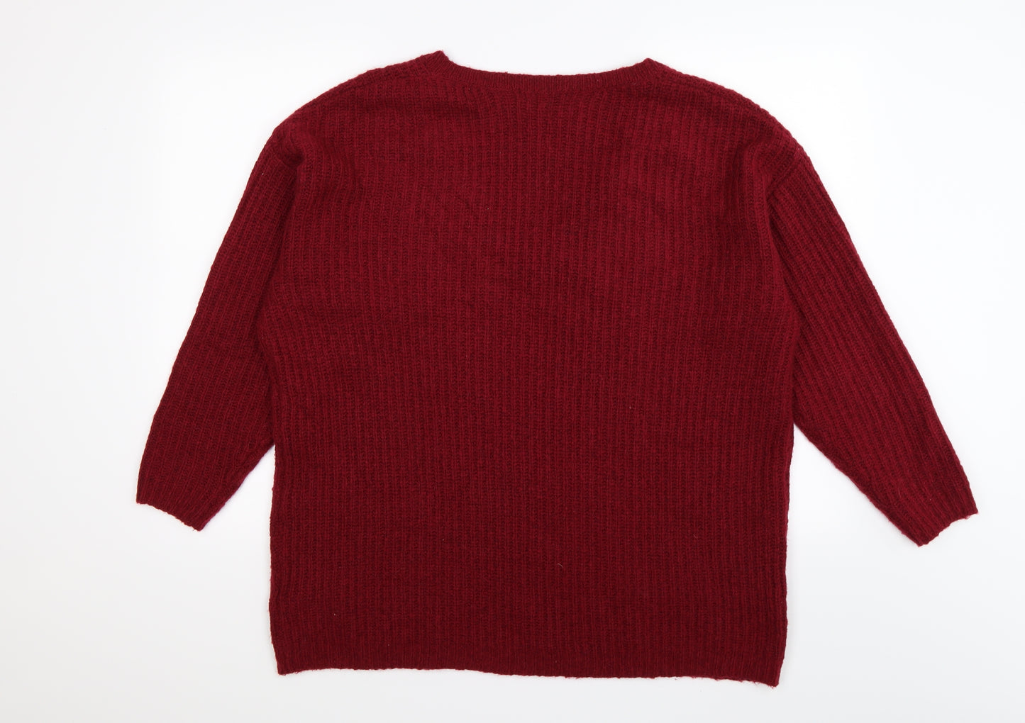 Marks and Spencer Womens Red  Knit Pullover Jumper Size 22