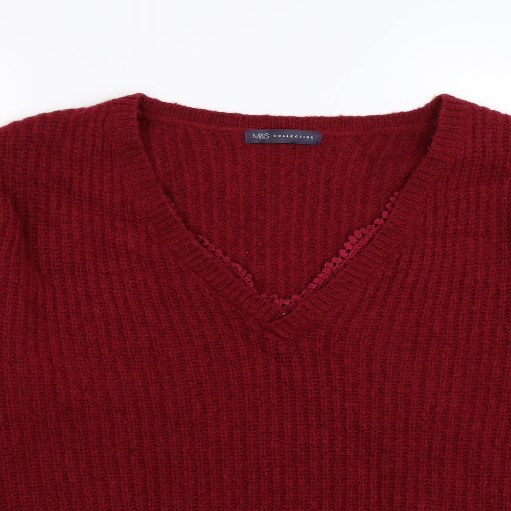 Marks and Spencer Womens Red  Knit Pullover Jumper Size 22