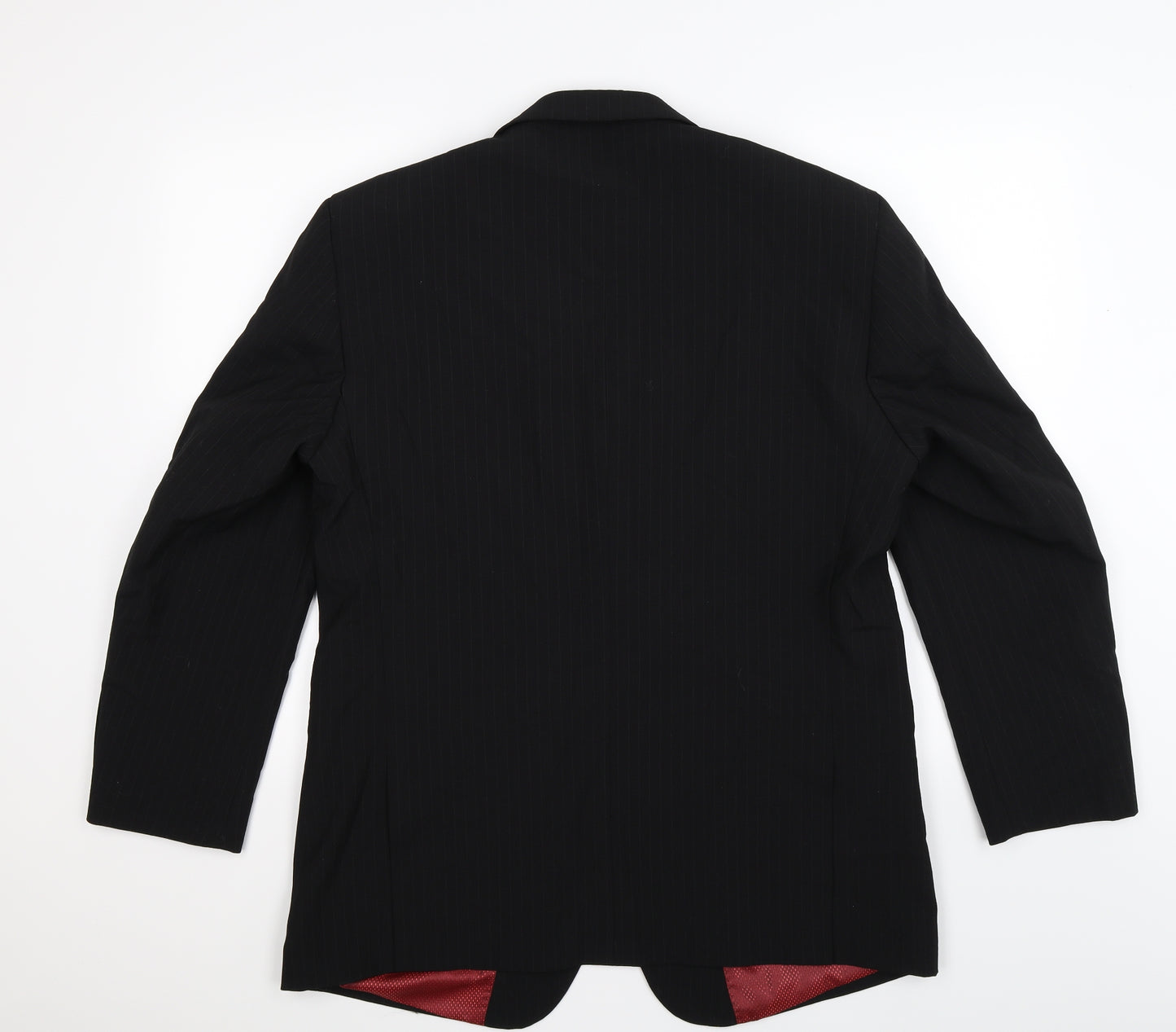 Preworn Mens Black Striped  Jacket Suit Jacket Size 42
