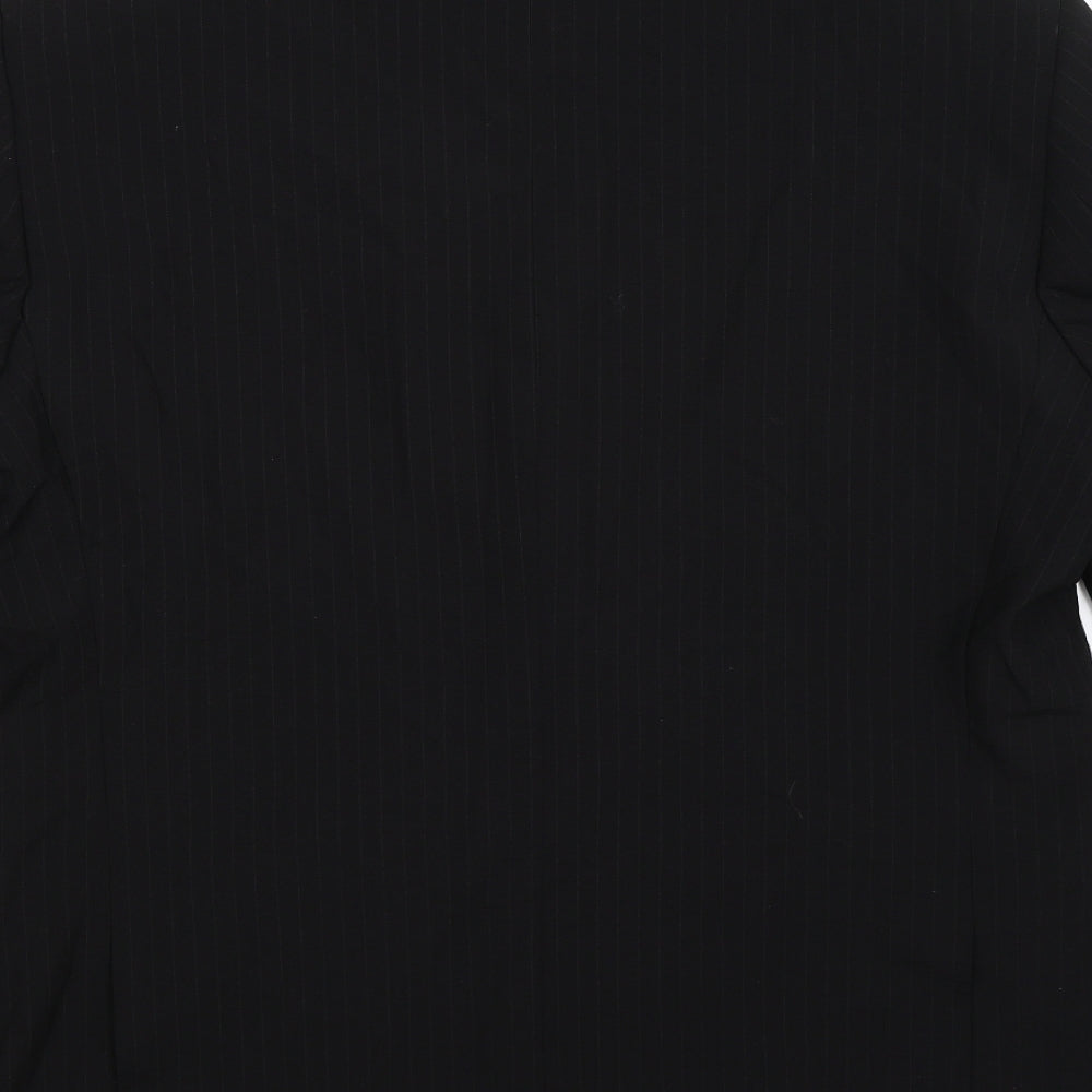 Preworn Mens Black Striped  Jacket Suit Jacket Size 42