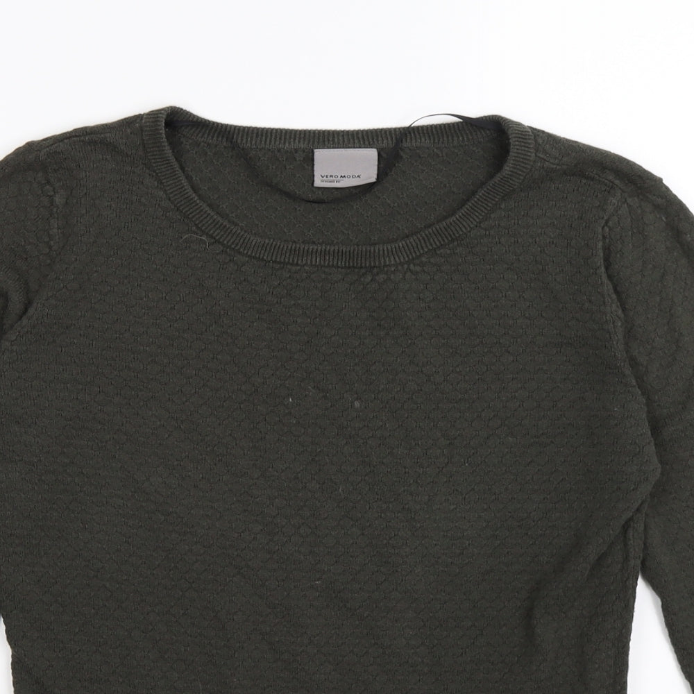 VERO MODA Mens Green  Knit Pullover Jumper Size S