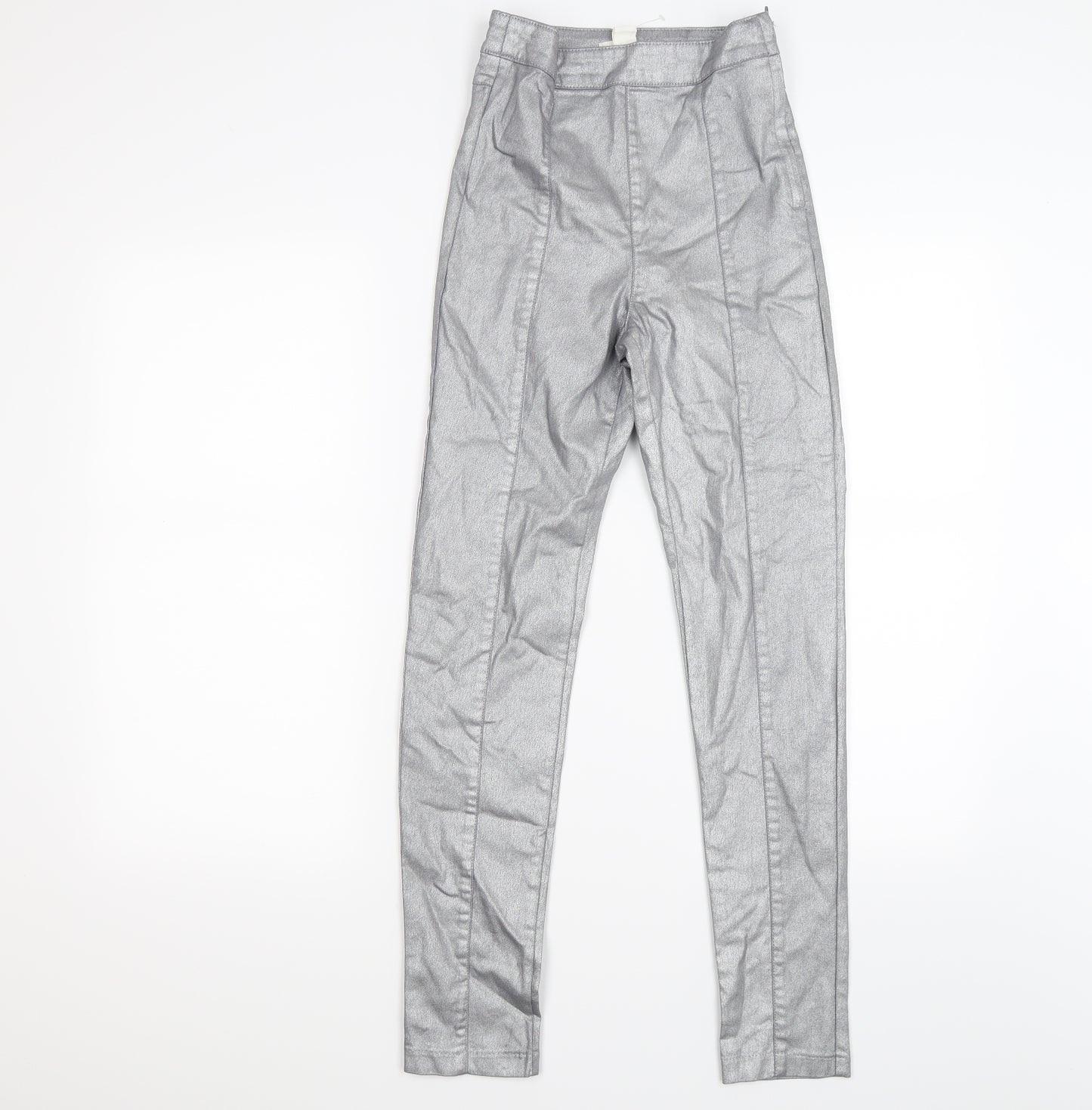 H&M Womens Silver   Trousers  Size 6 L27 in