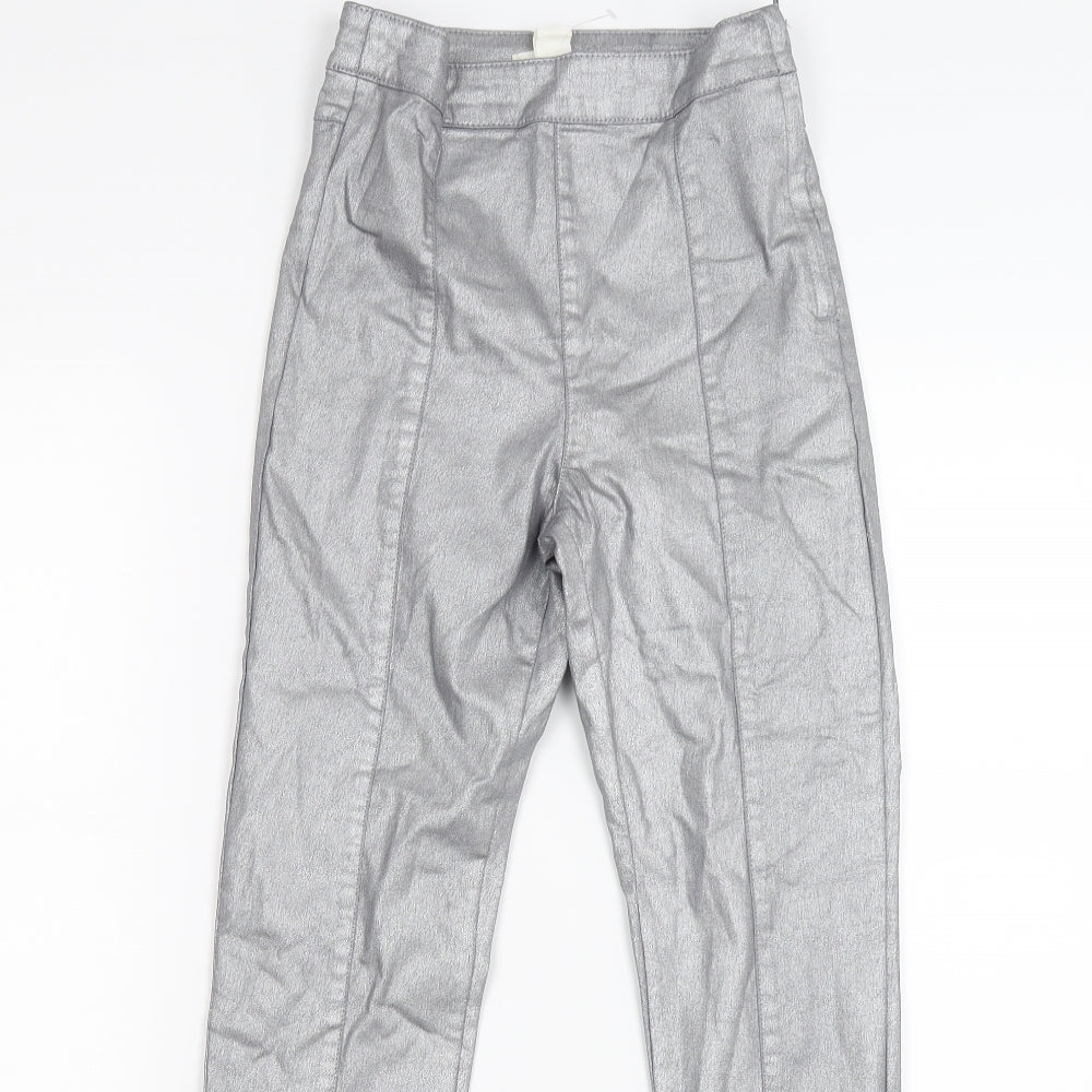 H&M Womens Silver   Trousers  Size 6 L27 in
