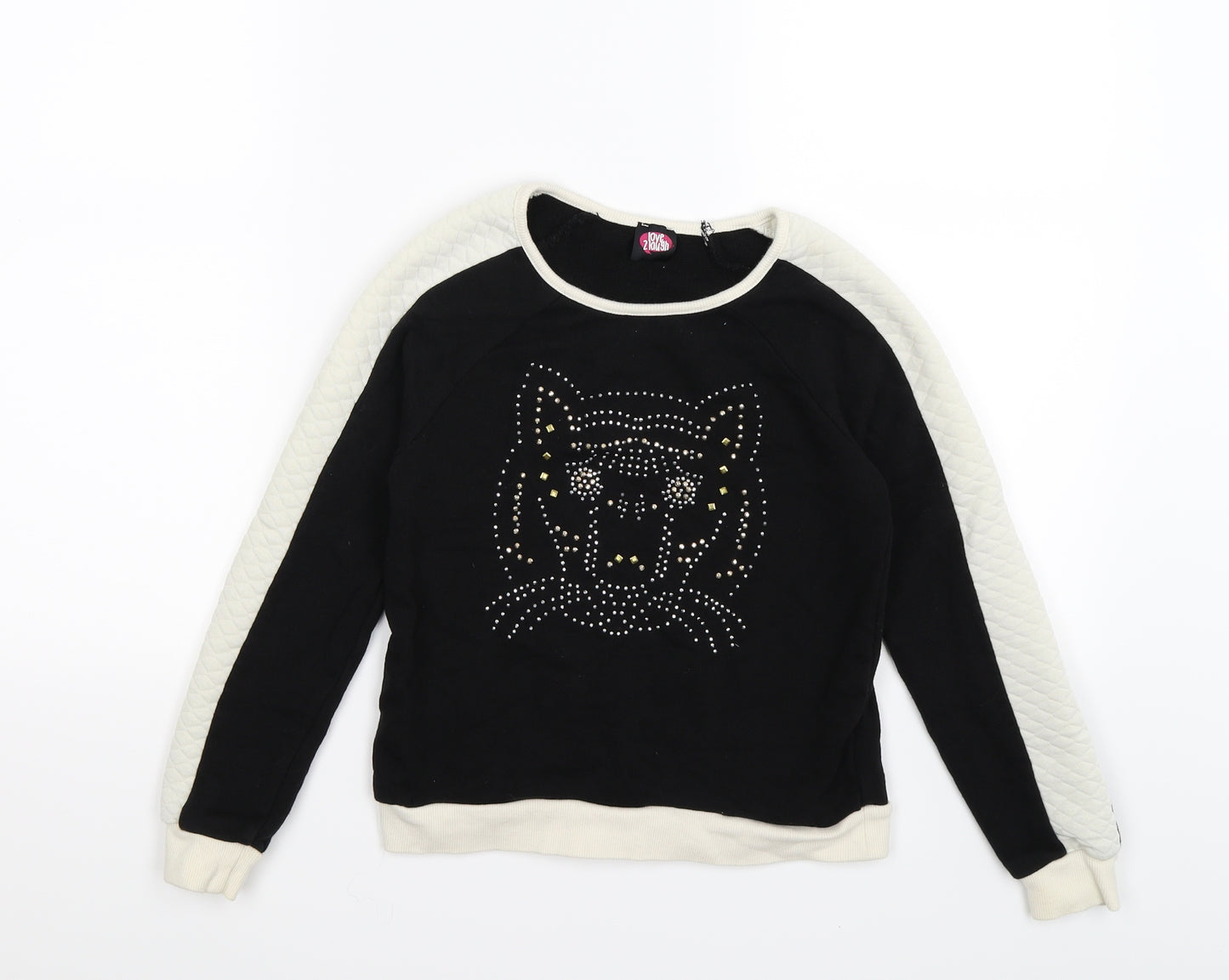 George Girls Black  Jersey Pullover Sweatshirt Size 9-10 Years  - LION