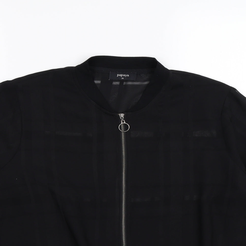 Papaya Womens Black  Chiffon Jacket  Size 14