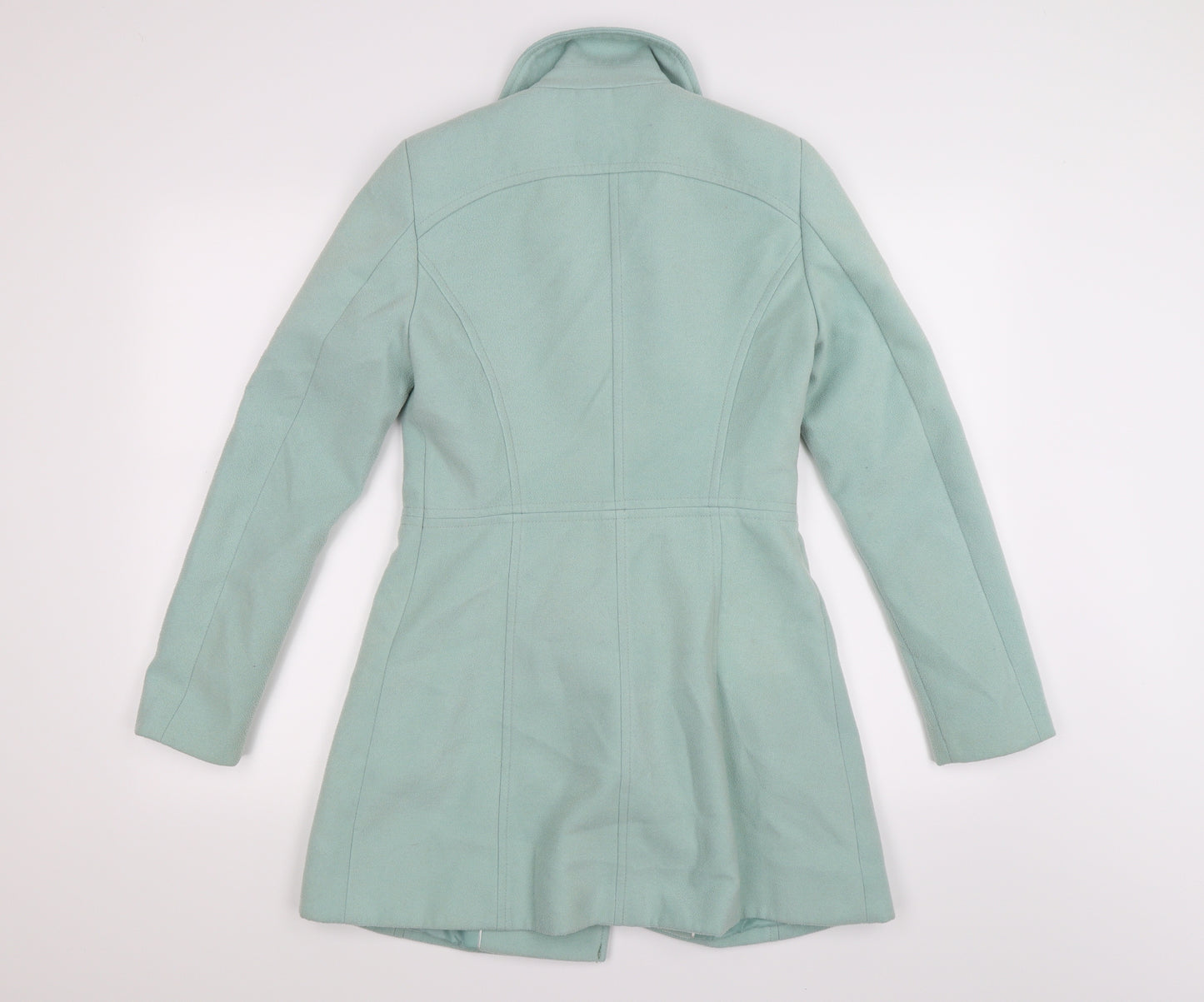 Miss Selfridge Womens Green  Fleece Trench Coat Coat Size 8