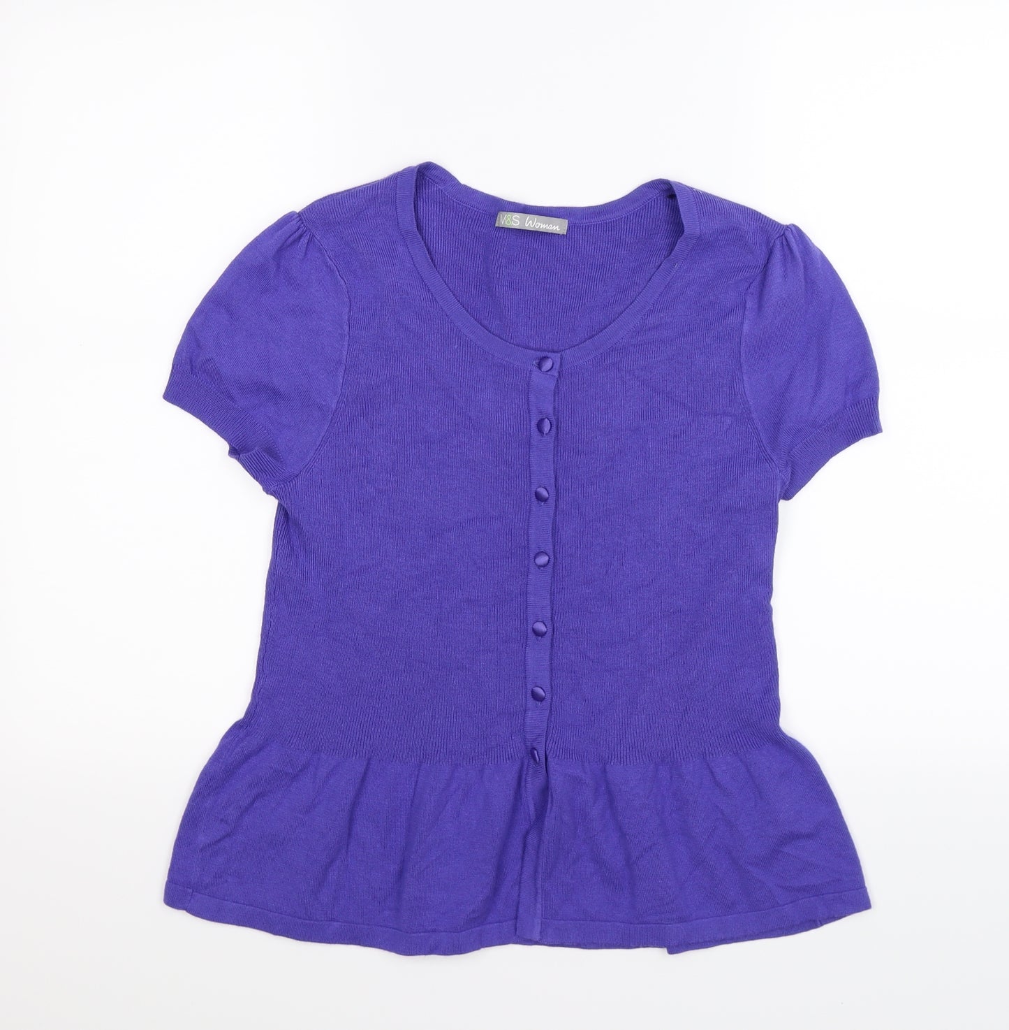 Marks and Spencer Womens Purple  Knit Cardigan Jumper Size 16
