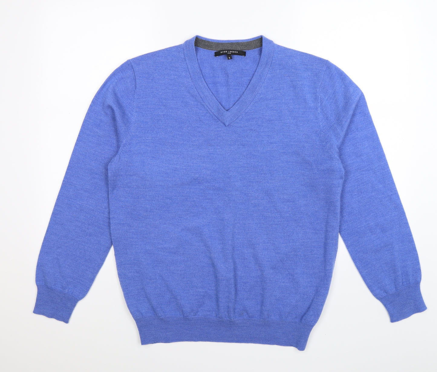 Guide London Mens Blue  Knit Pullover Jumper Size L