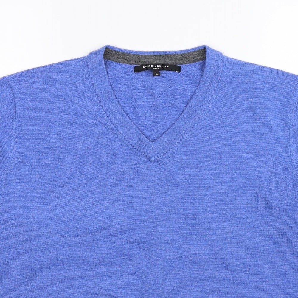 Guide London Mens Blue  Knit Pullover Jumper Size L