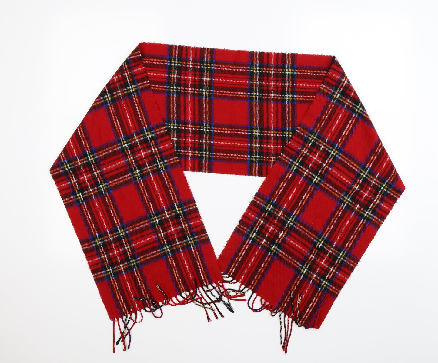 Preworn Unisex Red Check Knit  Scarf
