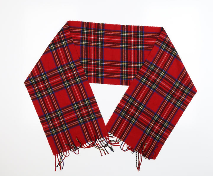 Preworn Unisex Red Check Knit  Scarf