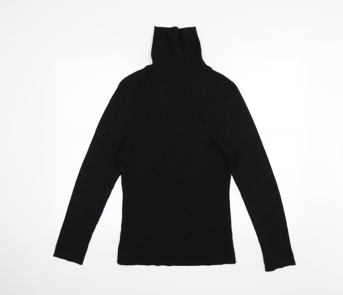 New Look Womens Black Striped Knit Pullover Jumper Size 16