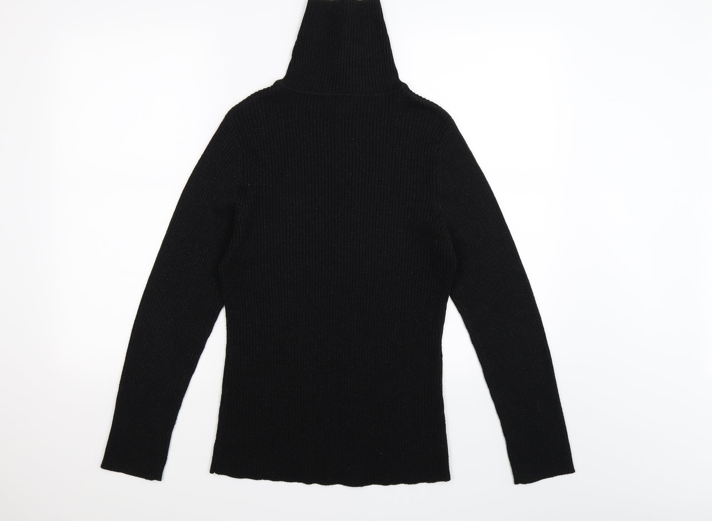 New Look Womens Black Striped Knit Pullover Jumper Size 16
