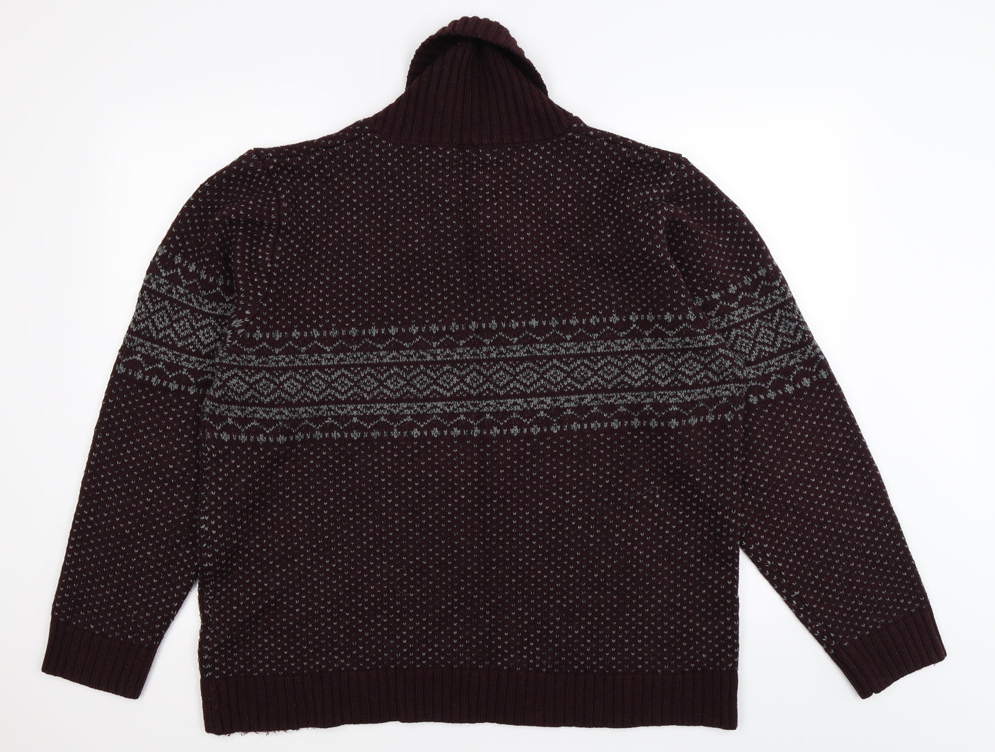 boston crew Mens Brown Argyle/Diamond Knit Pullover Jumper Size XL