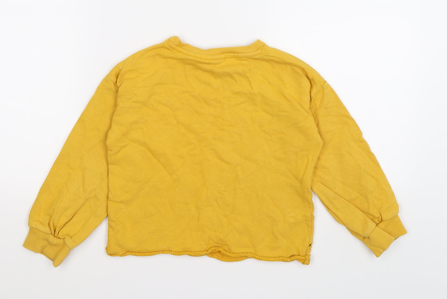 NEXT Girls Yellow Floral Jersey Pullover Sweatshirt Size 7 Years