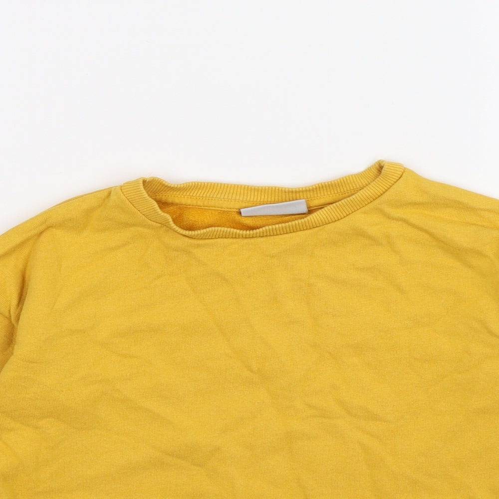NEXT Girls Yellow Floral Jersey Pullover Sweatshirt Size 7 Years