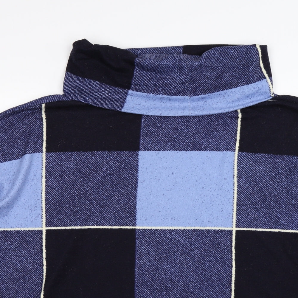 Preworn Womens Blue Check Knit Pullover Jumper Size 24