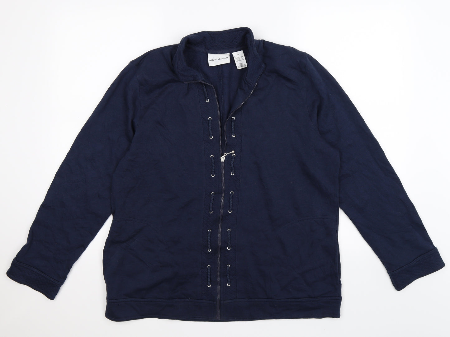 Alfred Dunner Womens Blue  Jersey Jacket  Size 12