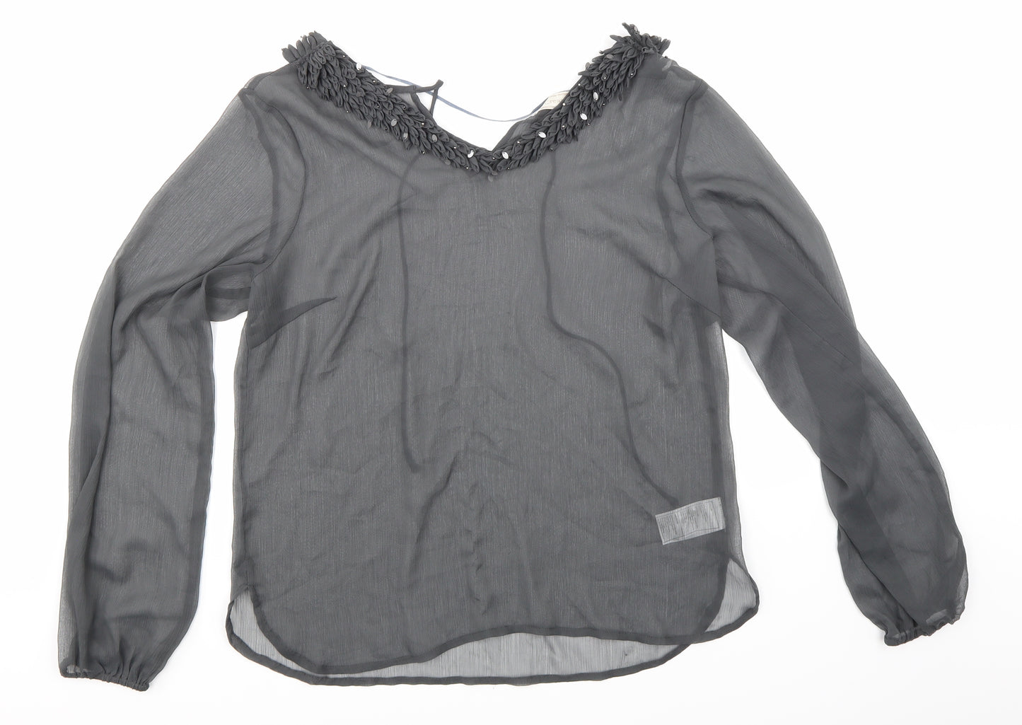 Cream Womens Grey   Tunic Blouse Size 40