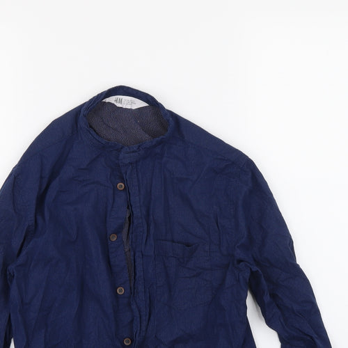 H&M Girls Blue Spotted  Basic Button-Up Size 12-13 Years