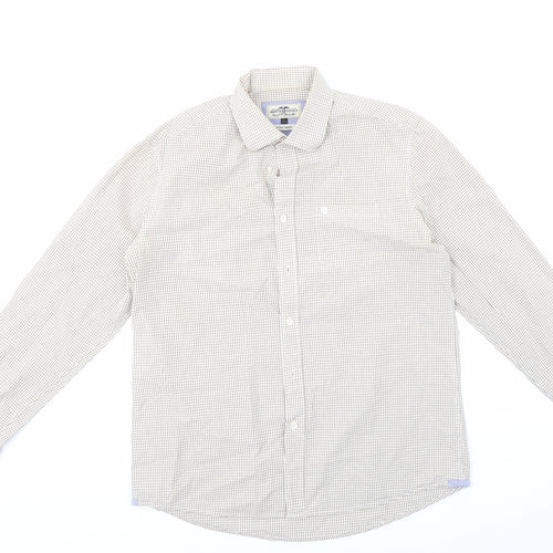 Hampton Republic Mens Brown Check   Button-Up Size L