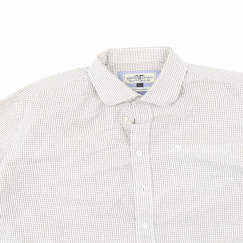Hampton Republic Mens Brown Check   Button-Up Size L