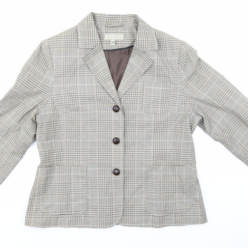 Alibi Womens Brown Check  Jacket Blazer Size 16