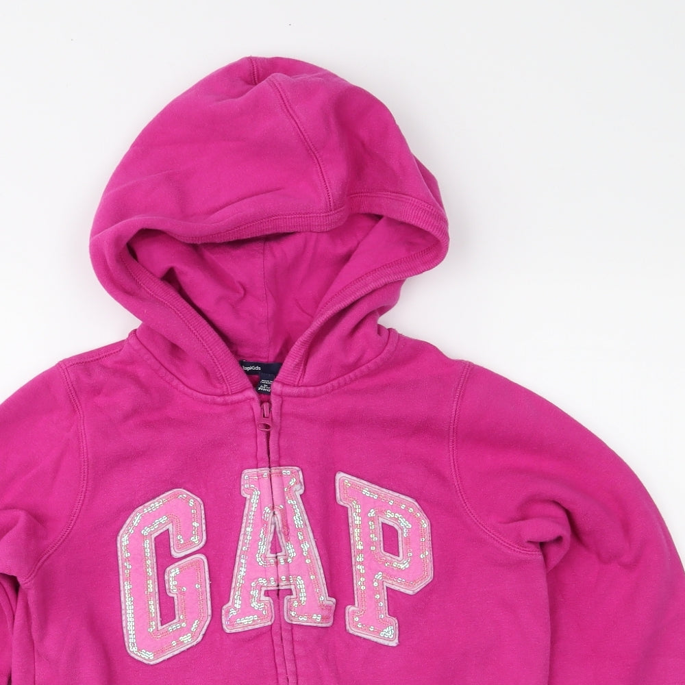 Gap Girls Pink  Jersey Full Zip Hoodie Size 12-13 Years
