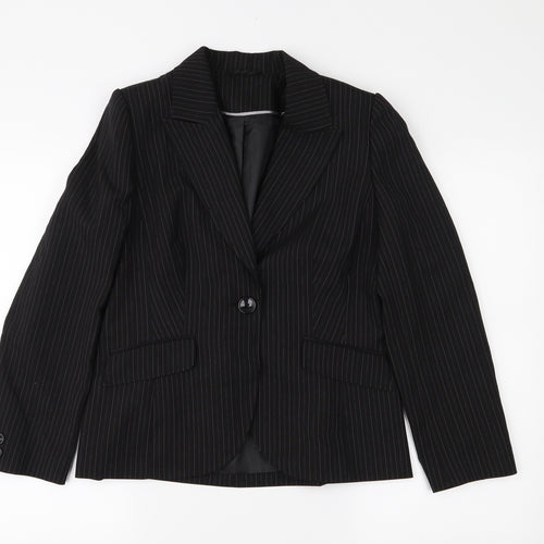 Dorothy Perkins Womens Black Striped  Jacket Suit Jacket Size 12