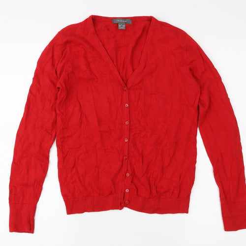 Primark Womens Red  Knit Cardigan Jumper Size S