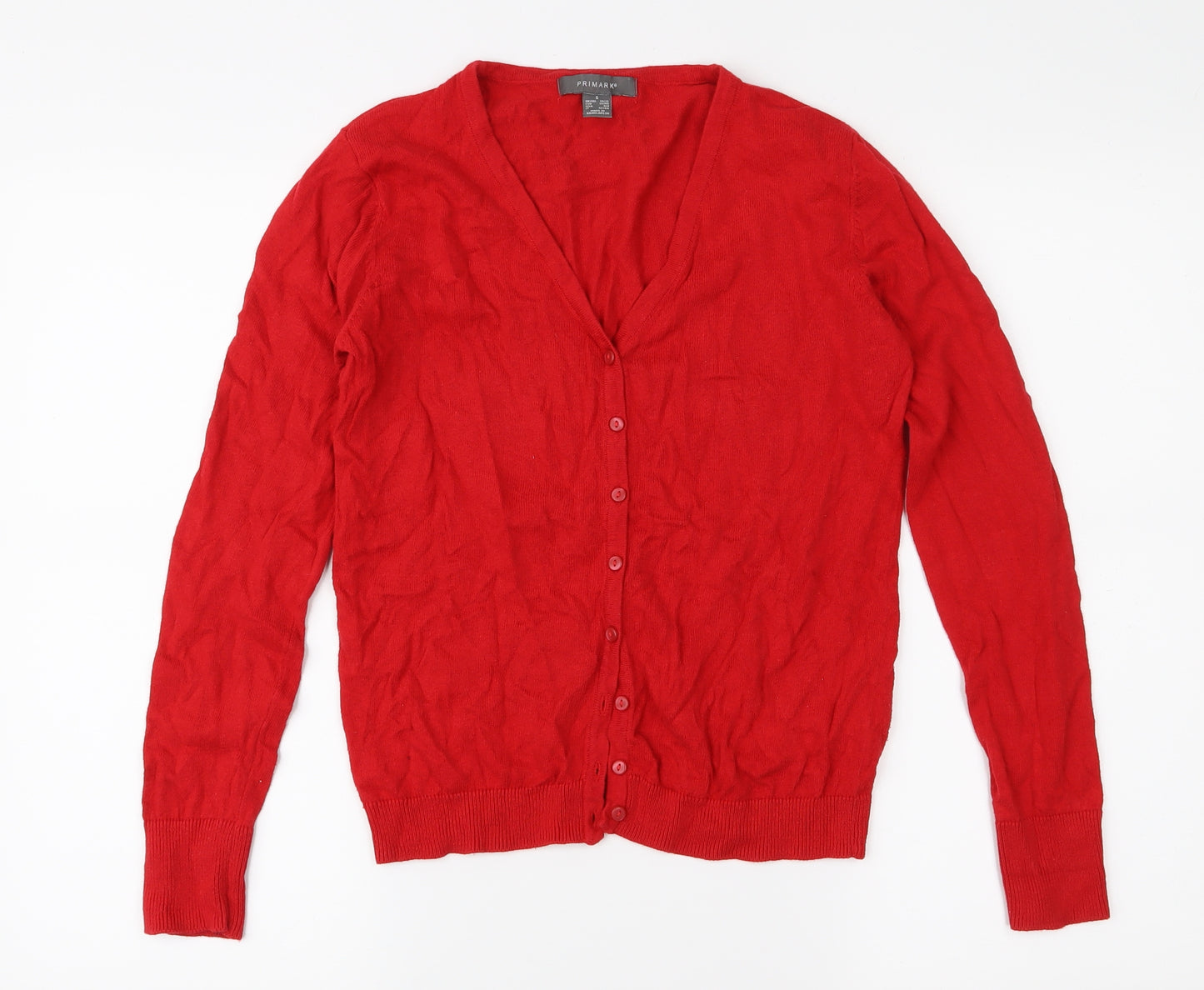 Primark Womens Red  Knit Cardigan Jumper Size S
