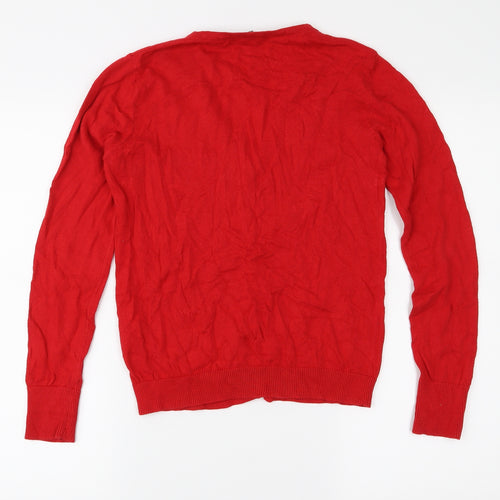 Primark Womens Red  Knit Cardigan Jumper Size S