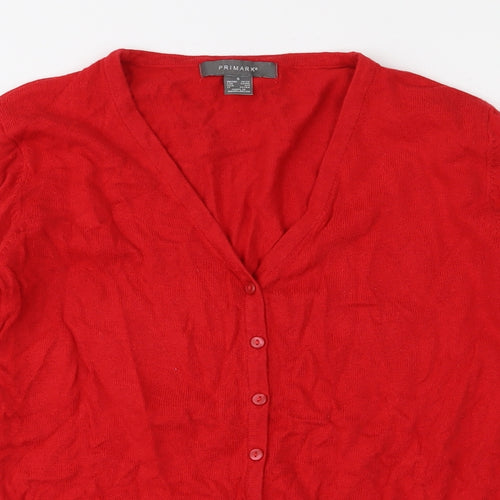 Primark Womens Red  Knit Cardigan Jumper Size S