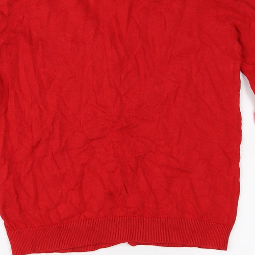 Primark Womens Red  Knit Cardigan Jumper Size S
