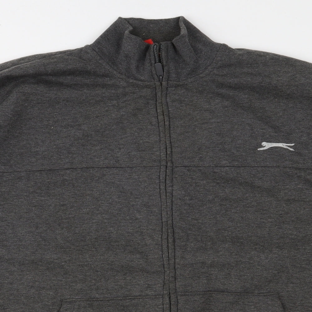 Slazenger Mens Grey  Jersey Full Zip Sweatshirt Size 2XL