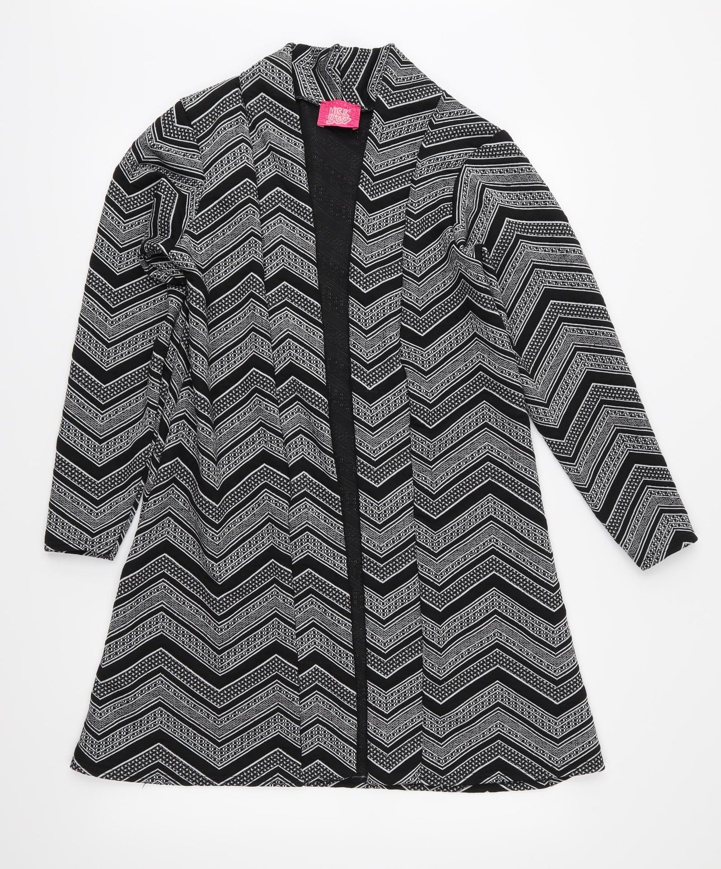 Miss Sassy Womens Black Geometric  Jacket  Size M