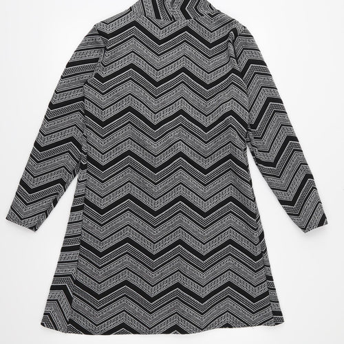 Miss Sassy Womens Black Geometric  Jacket  Size M